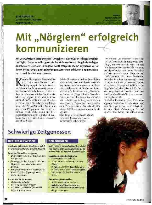 Vorschauseite 1: Mit Nörglern erfolgreich kommunizieren