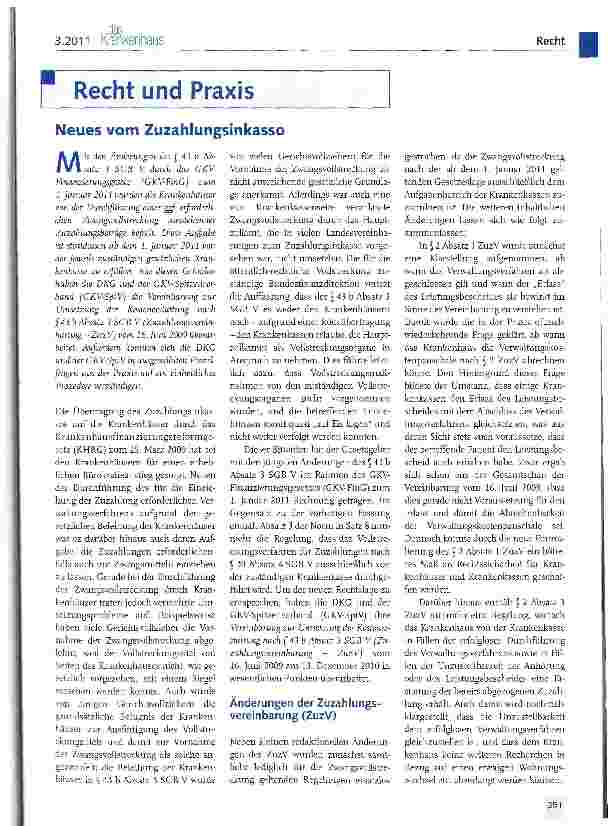 Vorschauseite 1: Neues vom Zuzahlungsinkasso