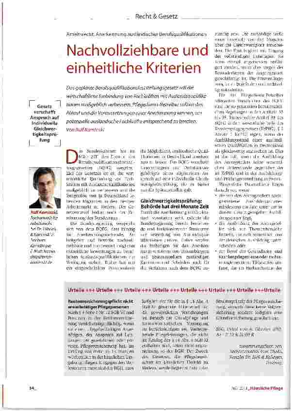 Vorschauseite 1: Nachvollziehbare und einheitliche Kriterien