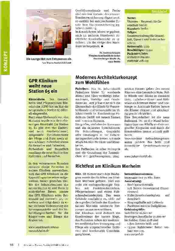 Vorschauseite 3: Kliniken im Hotel-Ambiente