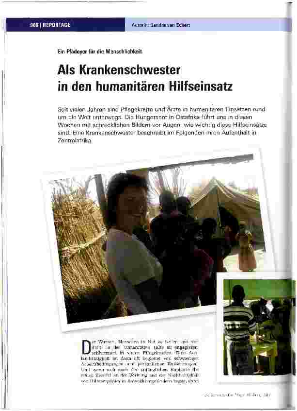 Vorschauseite 1: Als Krankenschwester in den humanitären Hilfseinsatz