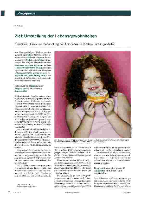 Vorschauseite 1: Ziel: Umstellung der Lebensgewohnheiten