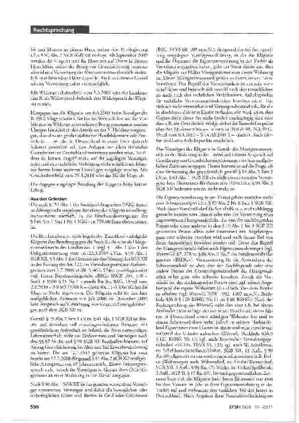 Vorschauseite 2: Gemischte Bedarfsgemeinschaft; Härtefall; Miteigentumsanteil an Wohnung in der Türkei; Vermögensschutz SCB II §§9 Abs.2 Satz 3,12 Abs.3 Satz 1 Nr.4 SGB XII §§19 Abs.1 bis 3, 41 Ab…