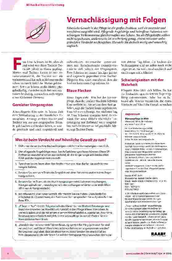 Vorschauseite 1: Vernachlässigung mit Folgen