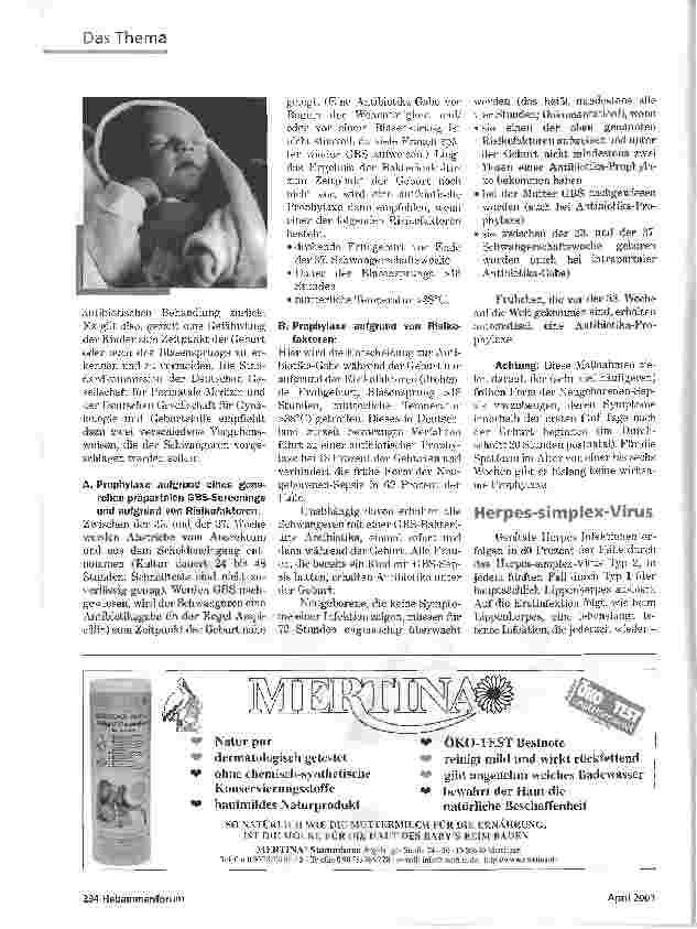 Vorschauseite 5: INFEKTIONENIN DER SCHWANGERSCHAFT UND BEIM NEUGEBORENEN - EINE ÜBERSICHT (TEIL I)