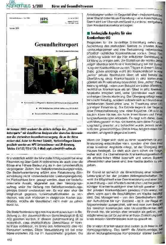Vorschauseite 4: Ist Shareholder-Value mit dem Krankenhausdenken vereinbar?