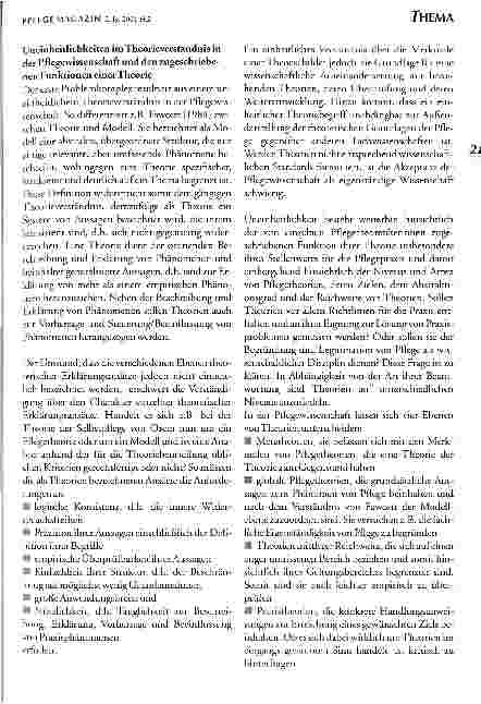 Vorschauseite 2: Probleme der Theoriebildung und Theorieüberprüfung in der Pflegewissenschaft
