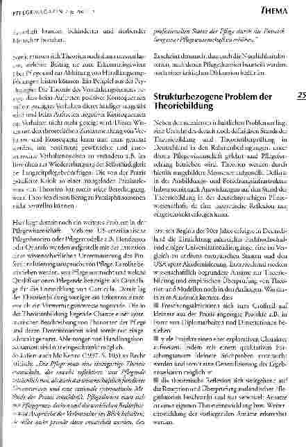 Vorschauseite 6: Probleme der Theoriebildung und Theorieüberprüfung in der Pflegewissenschaft