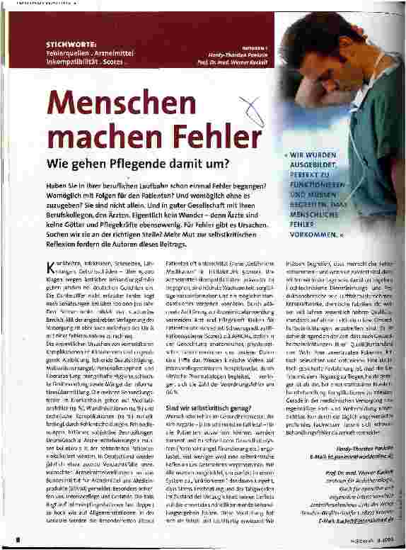 Vorschauseite 1: Menschen machen Fehler Wie gehen Pflegende damit um?