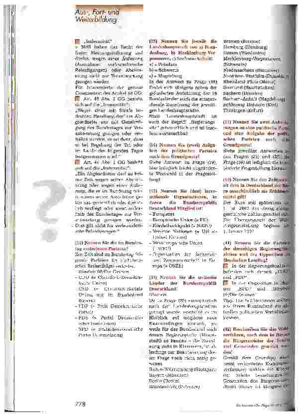 Vorschauseite 3: Was wird wohl abgefragt? 6. Teil: Staatsbürgerkunde