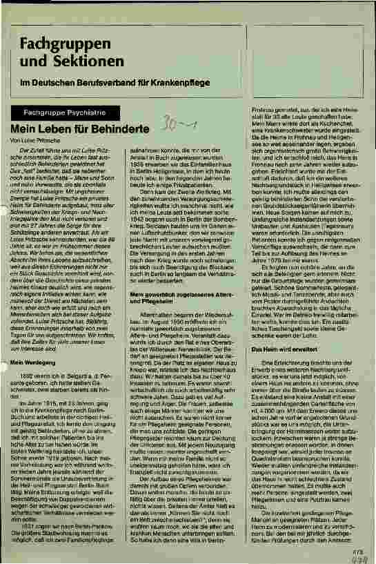 Vorschauseite 1: Mein Leben für Behinderte