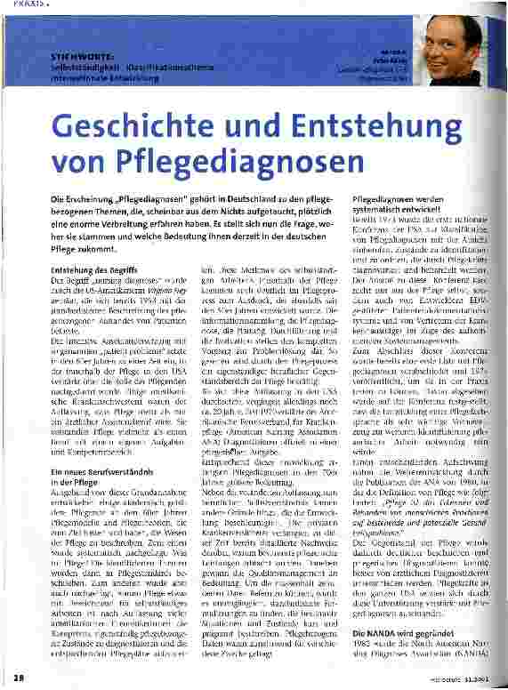 Vorschauseite 1: Geschichte und Entstehung von Pflegediagnosen