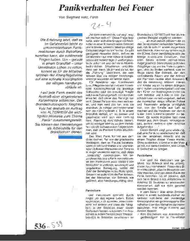 Vorschauseite 1: Panikverhalten bei Feuer