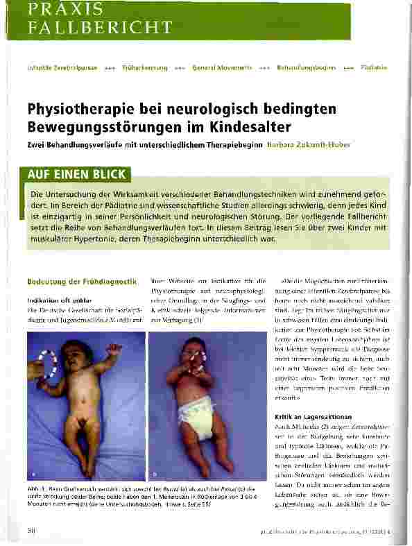 Vorschauseite 1: Physiotherapie bei neurologisch bedingten Bewegungsstörungen im Kindesalter