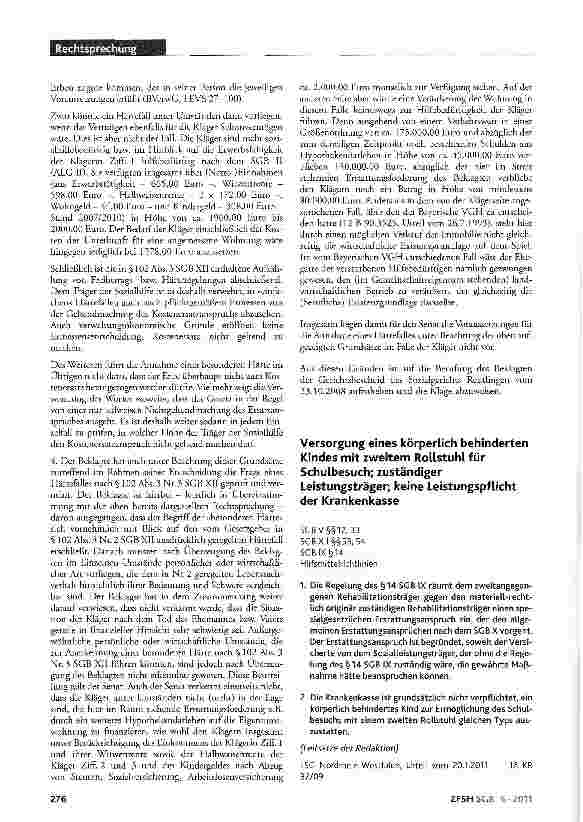 Vorschauseite 5: Kostenersatzpflicht der Erben eines verstorbenen Sozialhilfeempfängers; ererbte Eigentumswohnung kein Schonvermögen; Härtefallregelung nicht anwendbar