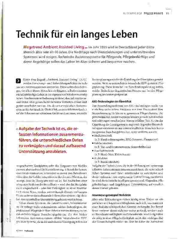 Vorschauseite 1: Technik für ein langes Leben