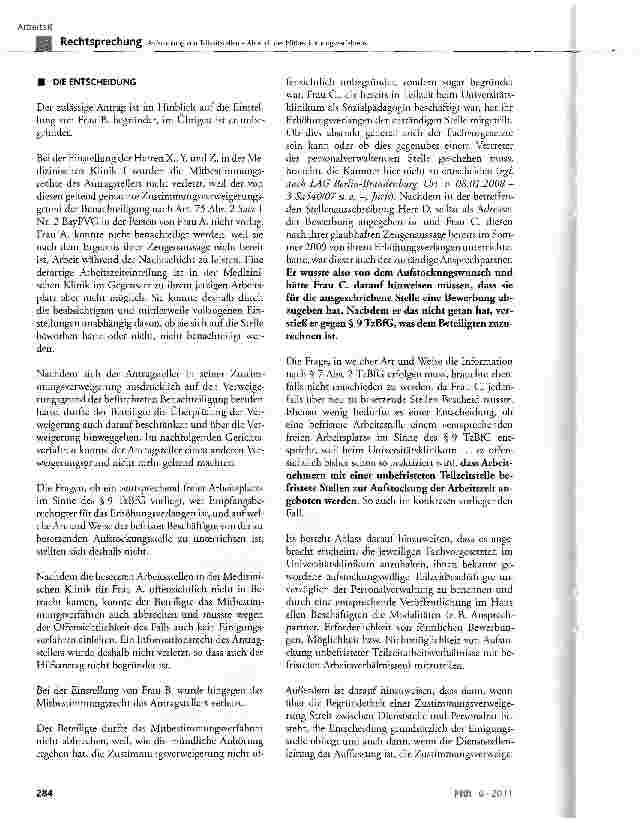 Vorschauseite 3: Aufstockung von Teilzeitstellen - Abbruch des Mitbestimmungsverfahrens