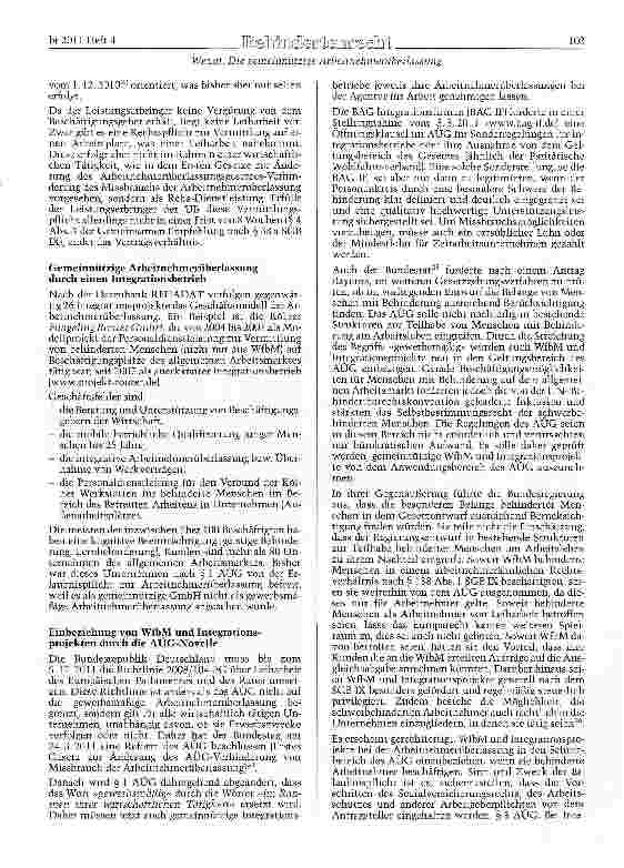 Vorschauseite 4: Die gemeinnützige Arbeitnehmerüber-lassune behinderter Menschen und die Reform des AUG