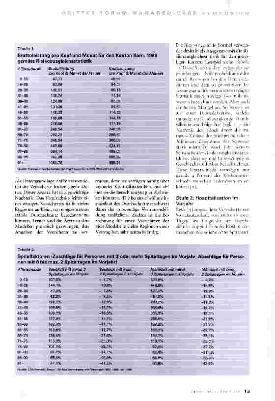 Vorschauseite 2: Capitationberechnung in der Schweiz:The State of the Art