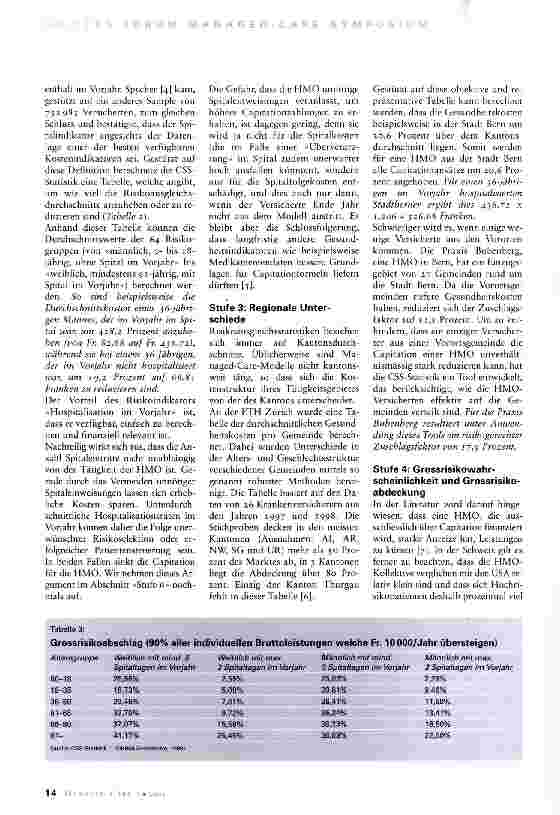 Vorschauseite 3: Capitationberechnung in der Schweiz:The State of the Art