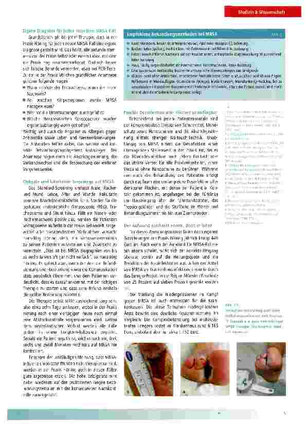 Vorschauseite 2: Multiresistente Bakterien: MRSA auch ambulant richtig bekämpfen