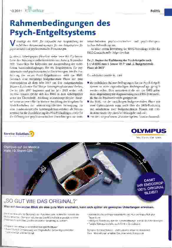 Vorschauseite 1: Rahmenbedingungen des Psych-Entgeltsystems