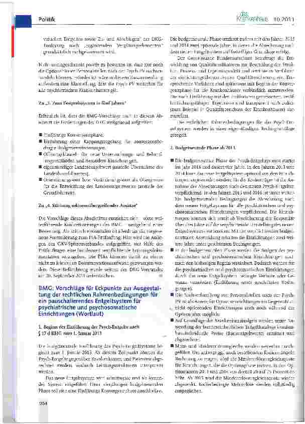 Vorschauseite 2: Rahmenbedingungen des Psych-Entgeltsystems
