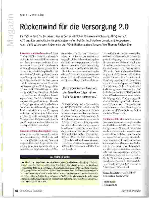 Vorschauseite 1: Rückenwind für die Versorgung 2.0