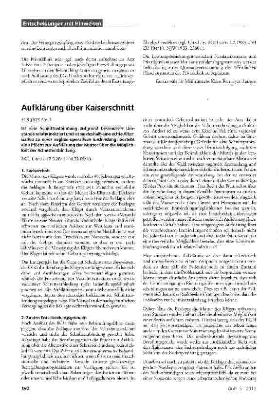 Vorschauseite 2: Zulässigkeit der sog. Ausgründung von Privatkliniken