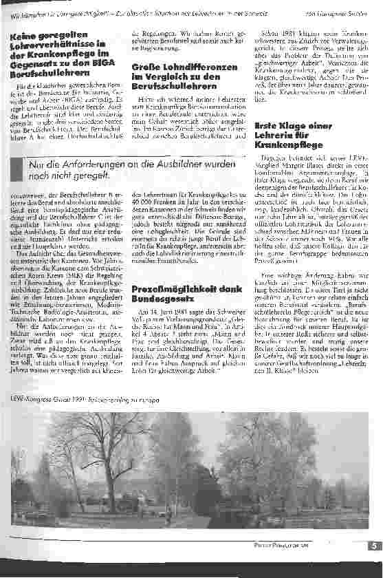 Vorschauseite 2: Wir kämpfen für Lohngerechtigkeit! - Zur aktuellen Situation der LehrerInnen in der Schweiz