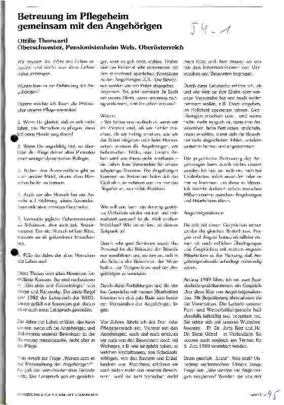 Vorschauseite 1: Betreuung im Pflegeheim gemeinsam mit den Angehörigen