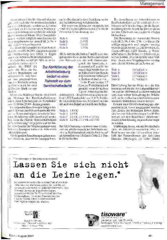 Vorschauseite 2: Ende des Arbeitszeit-Marathons Bereitschaftsdienst-Modell