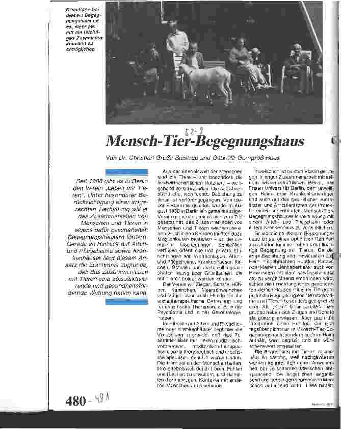 Vorschauseite 1: Mensch-Tier-Begegnungshaus