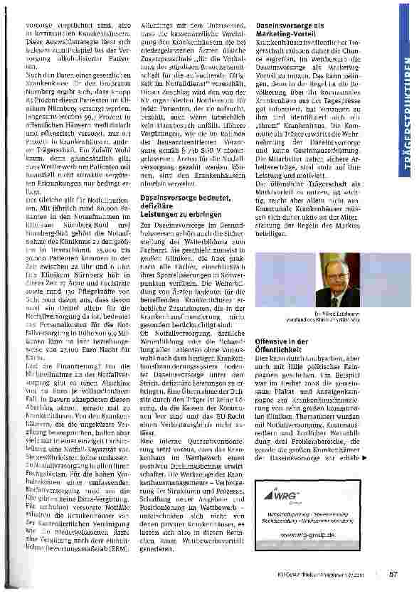 Vorschauseite 2: Daseinsvorsorge und wirtschaftlicher ErfolgEin Widerspruch?