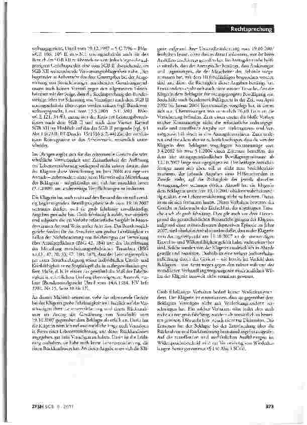 Vorschauseite 4: GLeichbehandLung einer Lebensversicherung mit Altersvorsorgevermögen; härtefallgeschütztes Vermögen; Unwirtschaftlichkeit der Verwertung; Verdeckungstendenz; Vertrauensschutz