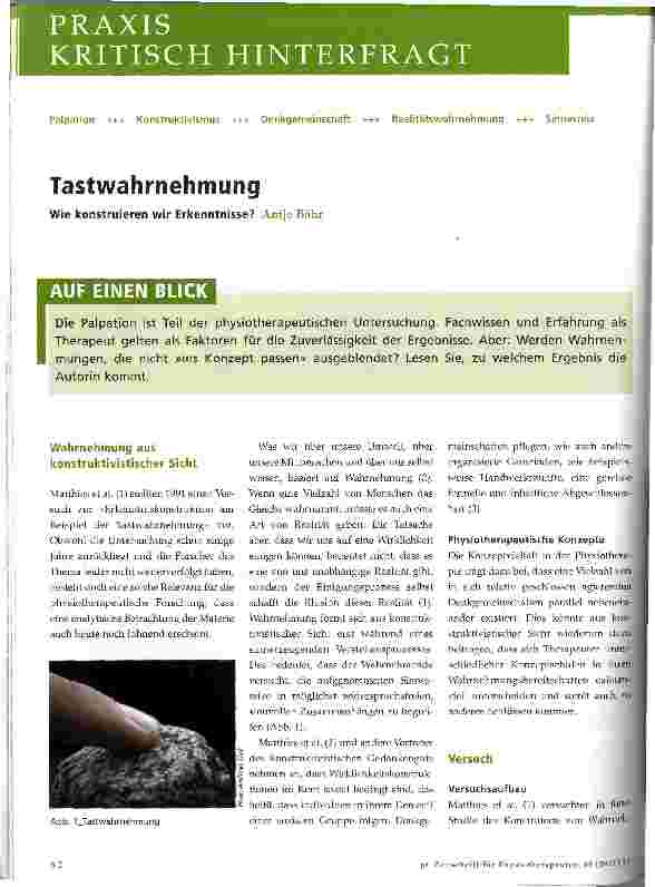 Vorschauseite 1: Tastwahrnehmung
