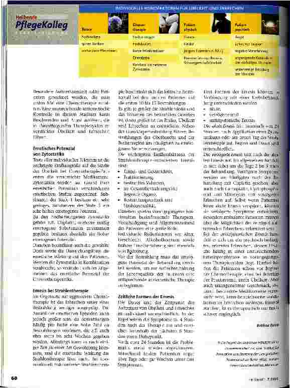 Vorschauseite 3: Übelkeit und Erbrechen bei onkologischen Patienten Antiemese in der Onkologie, Teil 1