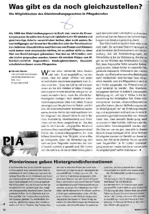Vorschauseite 1: Was gibt es da noch gleichzustellen?