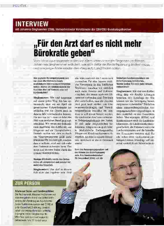 Vorschauseite 1: „Für den Arzt darf es nicht mehr Bürokratie geben