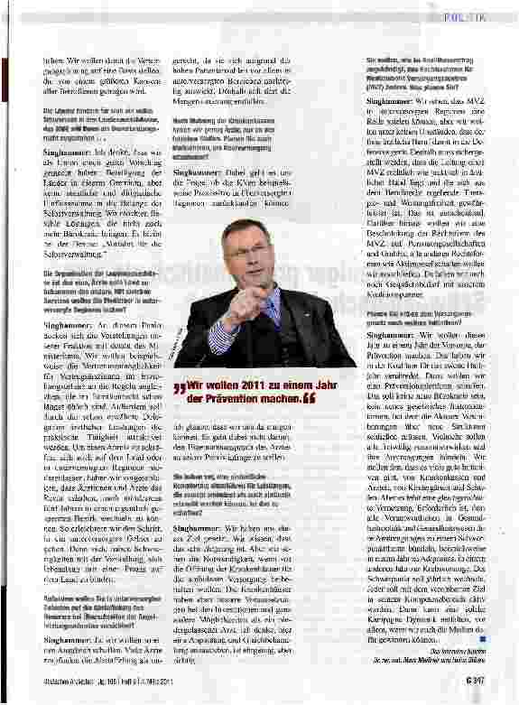Vorschauseite 2: „Für den Arzt darf es nicht mehr Bürokratie geben