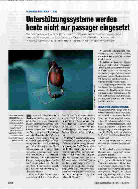 Vorschauseite 1: Unterstützungssysteme werden heute nicht nur passager eingesetzt