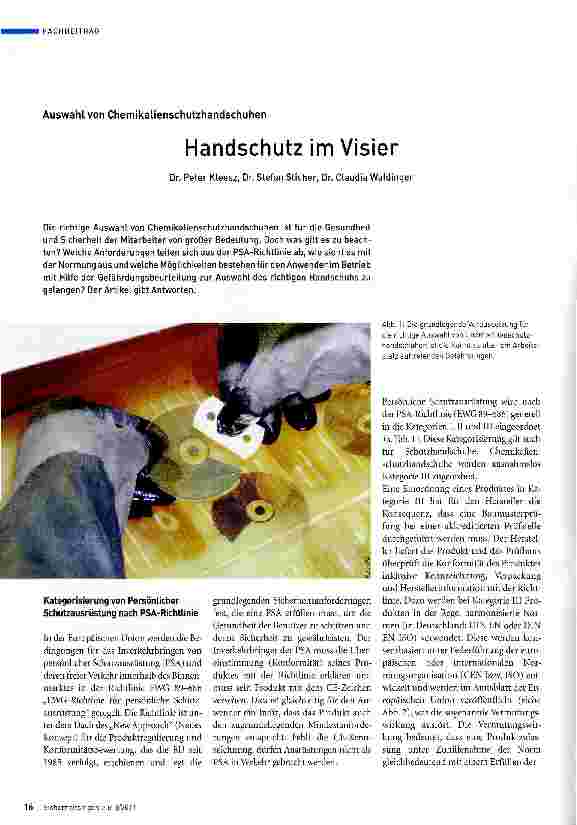Vorschauseite 1: Handschutz Im Visier