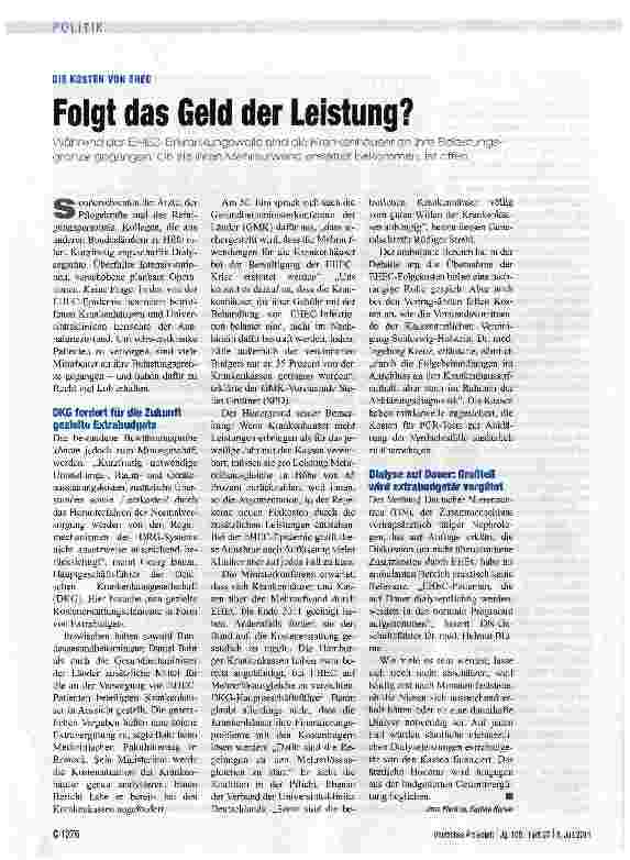 Vorschauseite 1: Folgt das Geld der Leistung?