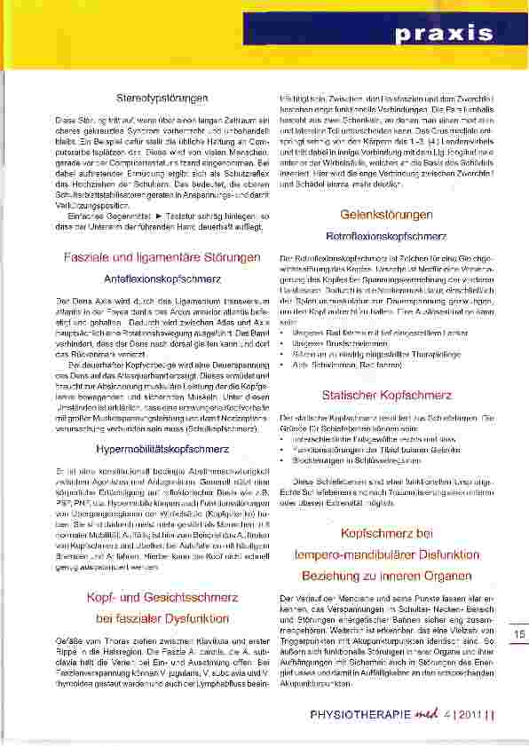 Vorschauseite 4: Funktioneller Kopfschmerz Therapeutische Möglichkeiten zur Schmerzreduktion und Schmerzbeseitigung