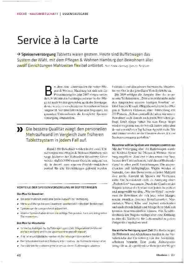 Vorschauseite 1: Service à la Carte