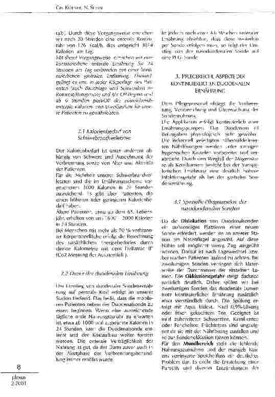 Vorschauseite 2: Pflegeriche Aspekte der kontinuierlichen duodenalen Ernährung von Schwerbrandverletzten