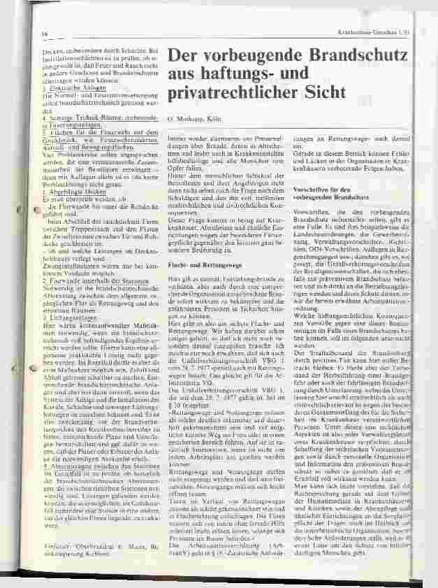 Vorschauseite 3: Der vorbeugende Brandschutz im Krankenhaus