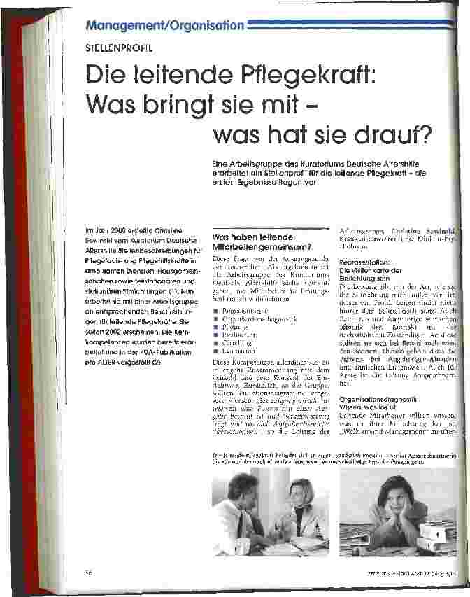Vorschauseite 1: Die leitende Pflegekraft: was bringt sie mit - was hat sie drauf?
