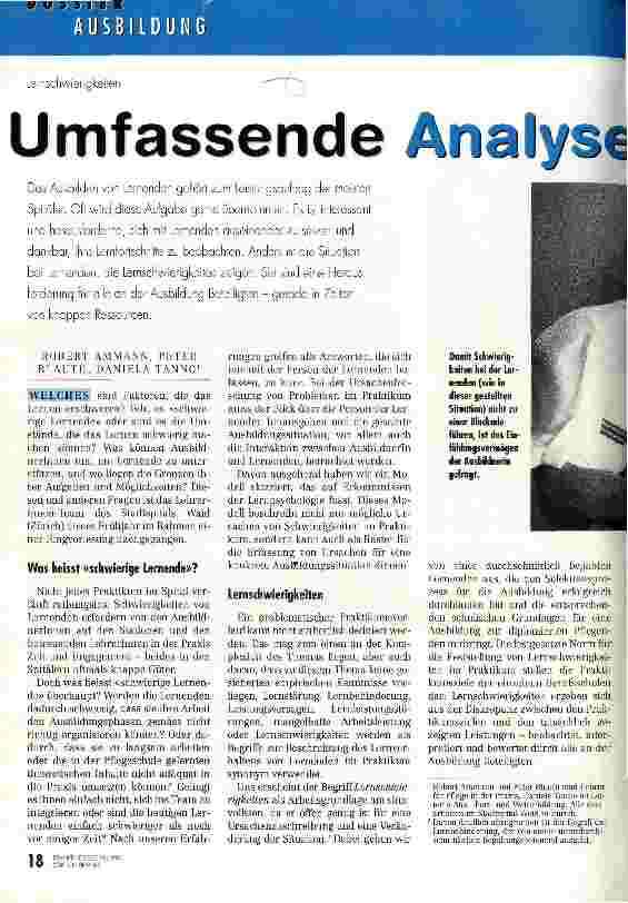 Vorschauseite 1: Umfassende Analyse hilft weiter