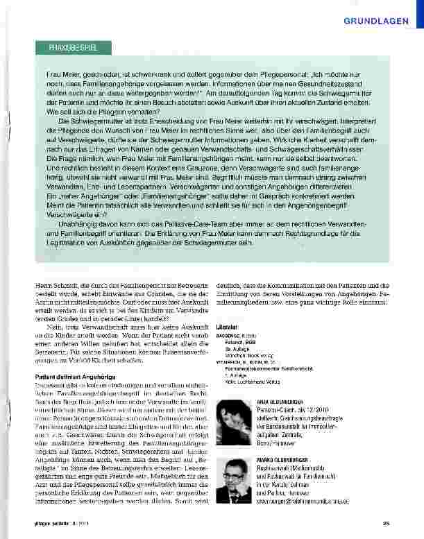 Vorschauseite 3: Angehörige und FreundeWer darf was wissen?